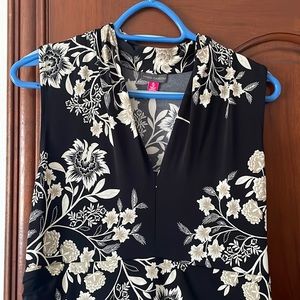 Vince Camuto Maxi Dress | Black & beige floral | Size: XL